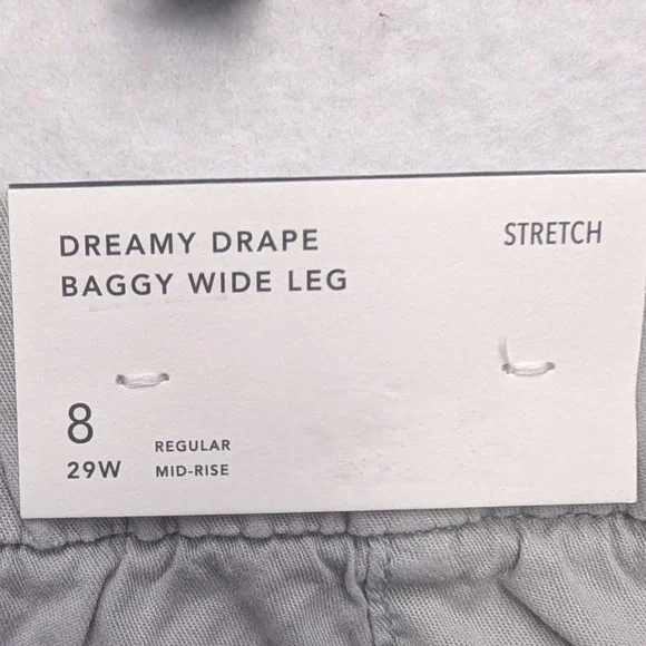 NWT American Eagle Dreamy Drape Cargo Pants Womens 8 Grey Wide Leg Mid Rise - Picture 7 of 16